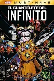 El Guantelete del Infinito con todas las Gemas del Infinito brillando intensamente en la mano de Thanos.