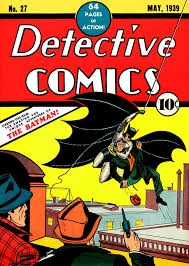 Batman clásico, con su traje oscuro tradicional y capa, patrullando las calles de Gotham en estilo retro.