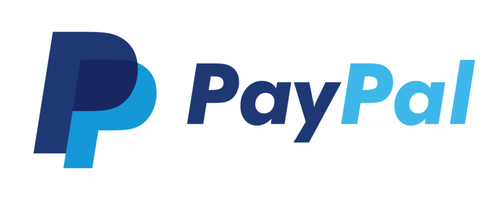 Logo oficial de PayPal en fondo blanco, símbolo de pagos digitales seguros.
